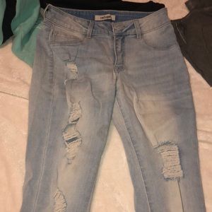 light wash ripped jeans